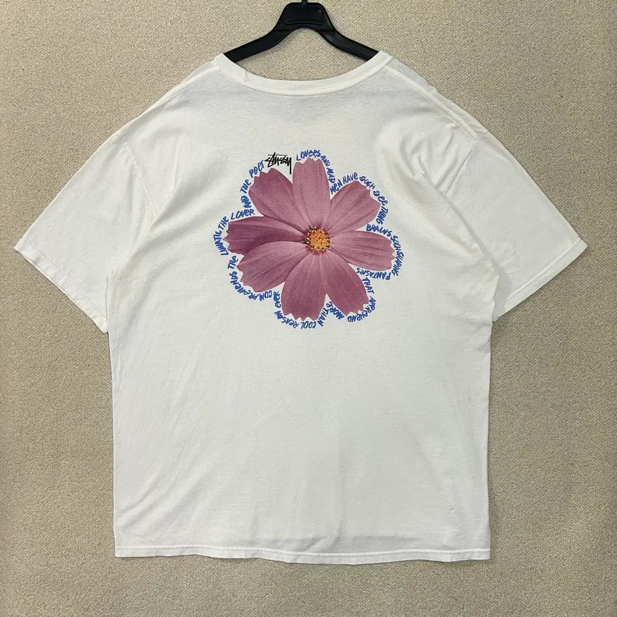 (XL) STUSSY コスモス ビックロゴ チュブラー 半袖Tシャツ