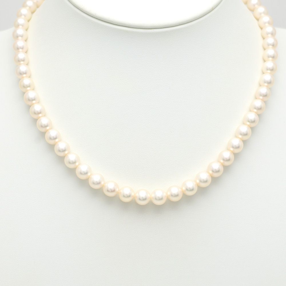 【楠本質店/元住吉】ミキモト/MIKIMOTO　K18WG　パール チョーカー　パール7.5-7.9mm　42cm【中古】