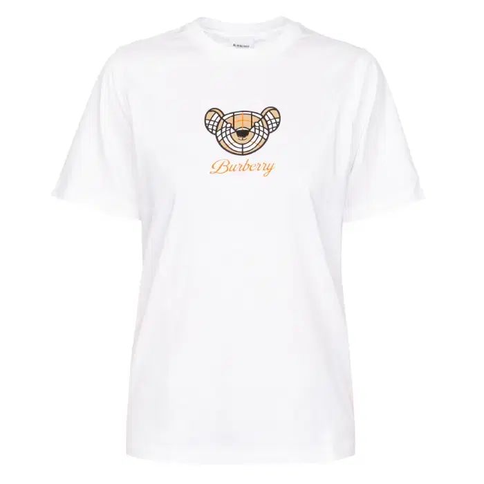 バーバリー キッズ 月詠 イクト クマ プリンティング Tシャツ 白 8062151
