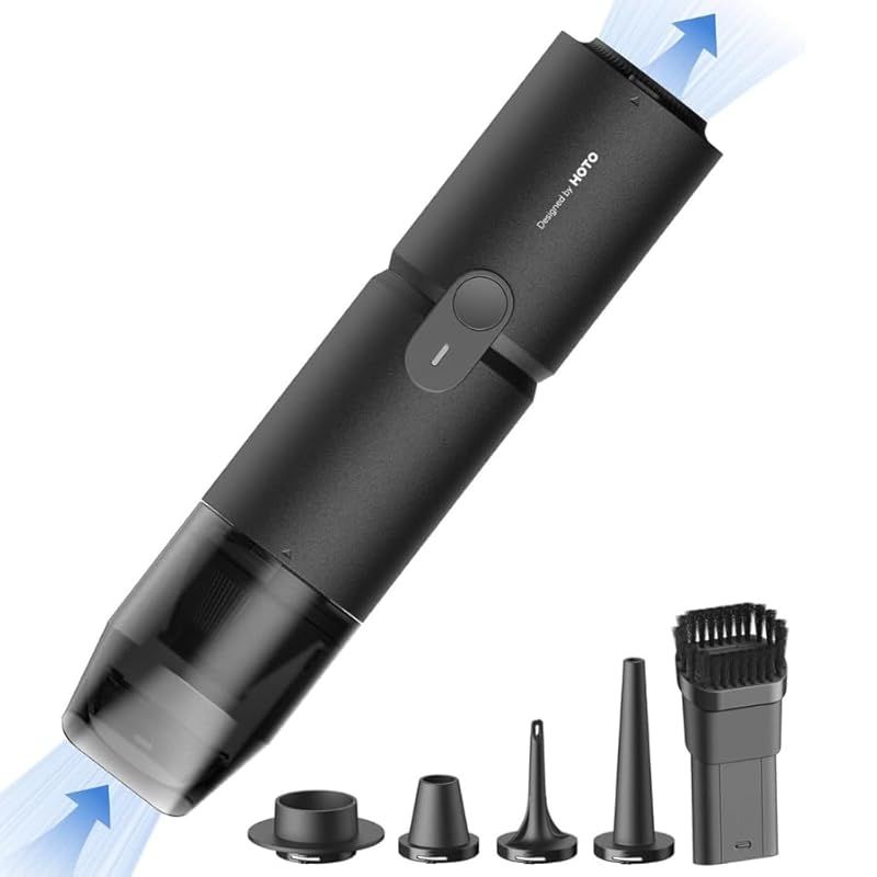 HOTO 4WAY小型エアクリーナー バキューム ブロー 一台二役 15000Pa 強力吸引力 ハンディクリーナー 掃除機 22m/s高速エアブロー 500L/minインフレーター コンパクト 長持ちフィルター 多用途 お掃除 空気抜き 空気入れ Type-C
