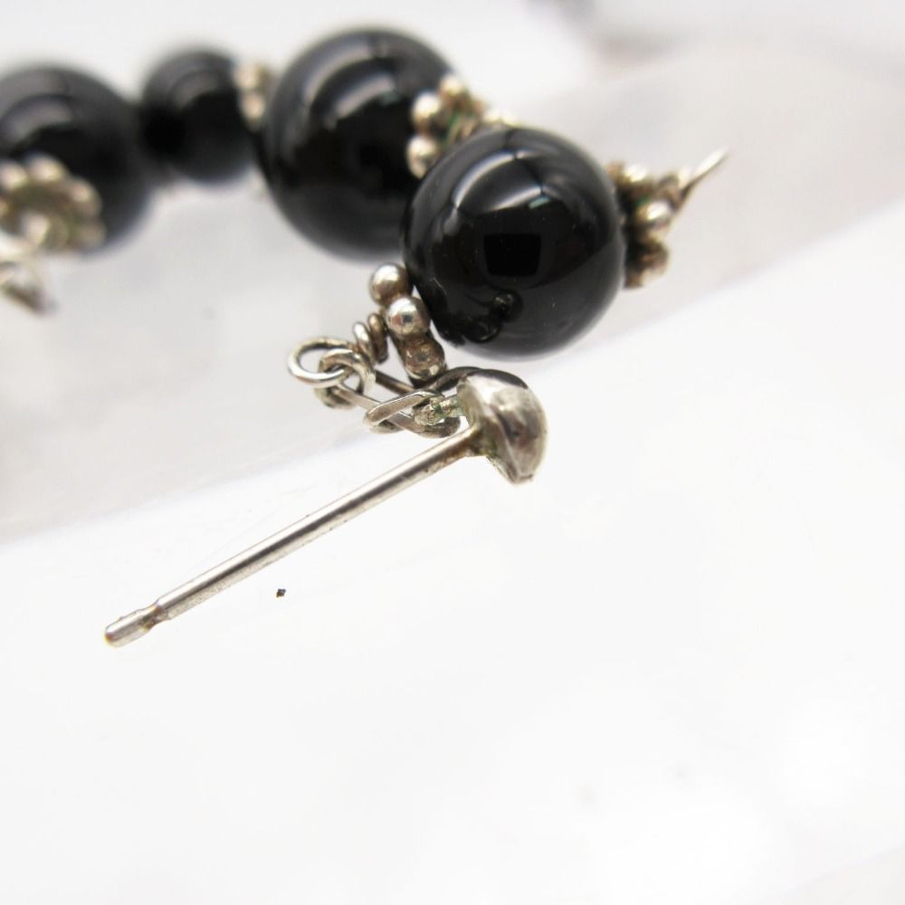 R.ALAGAN ララガン ピアス オニキス ロング チェーン 片耳用 シルバー