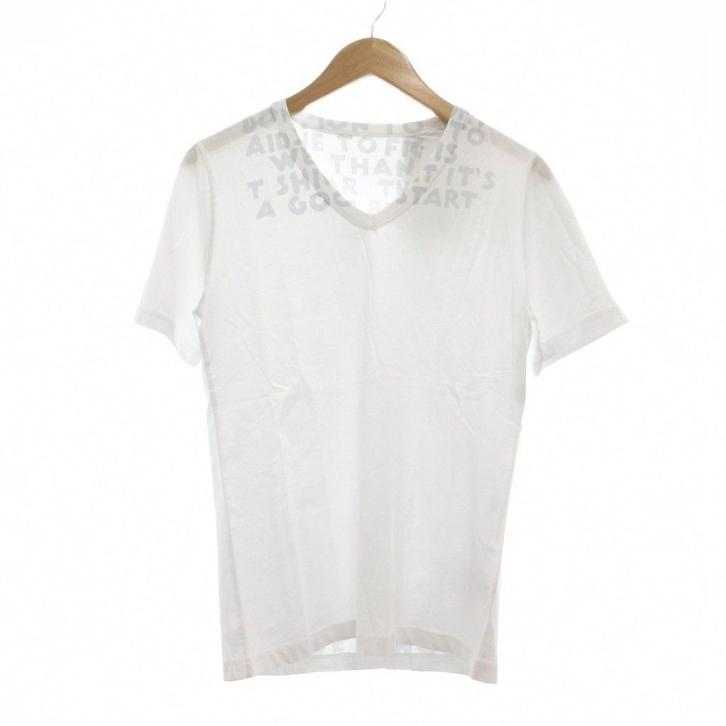 マルタンマルジェラ Martin Margiela タグ付き エイズT Tシャツ 半袖 Ｓ 白 ホワイト Vネック プリント /MG ■GY11