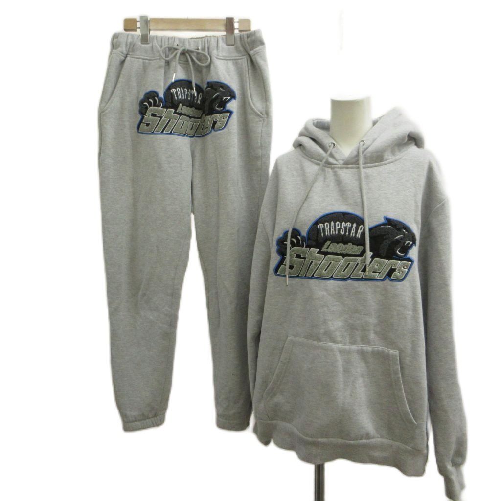トラップスターロンドン Trapstar London セットアップ パーカー パンツ M グレー スウェット ワッペン 裏起毛 /PP
