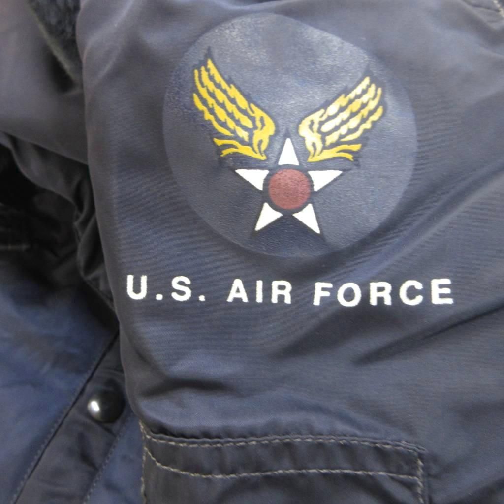 USA製 B-15C フライトジャケット ブルゾン 36 ネイビー 紺 ボア襟 長袖