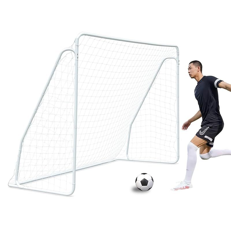 EastEamily フットサルゴール サッカーゴール トレーニングゴール 奥行120x幅300x高さ200cm バウンスバックネット 練習用 コンパクト 持ち運びに便利 簡易設置 ミニゴール ゲーム 対戦 コート裏庭 屋内屋外用 日本語説明書付き