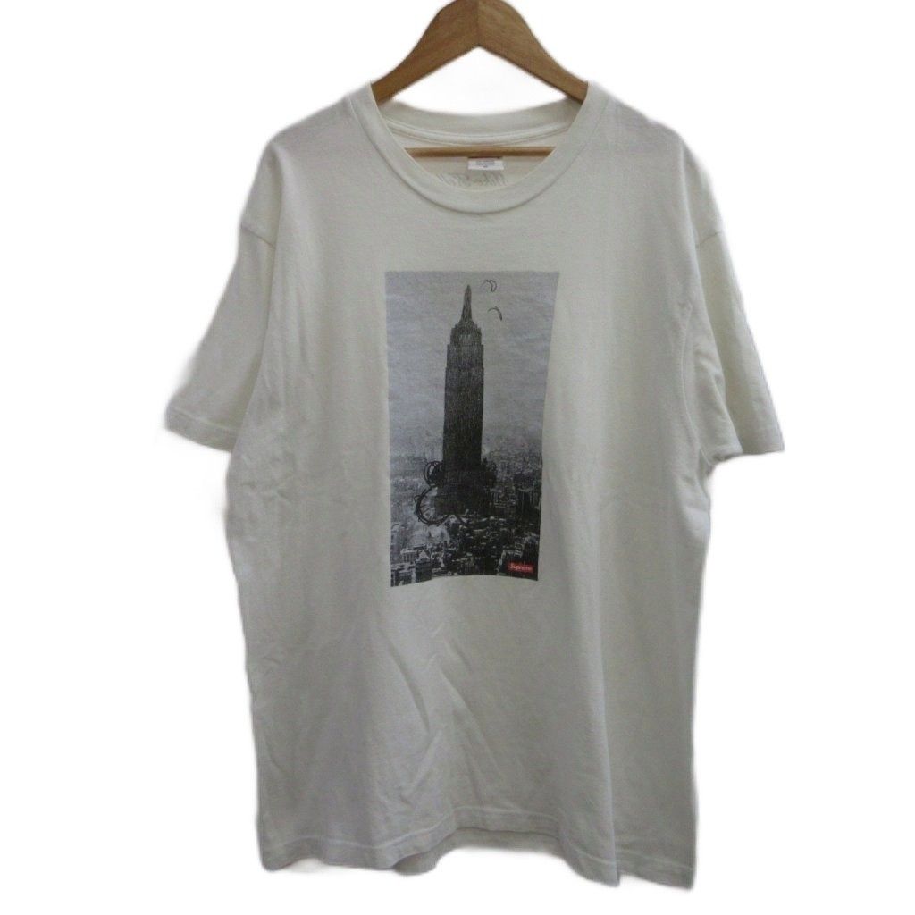 シュプリーム SUPREME ×Mike Kelley エンパイアステートビルT The Empire State Building Tee Tシャツ M 白 ホワイト クルーネック 半袖 カットソー /PP ■GY18