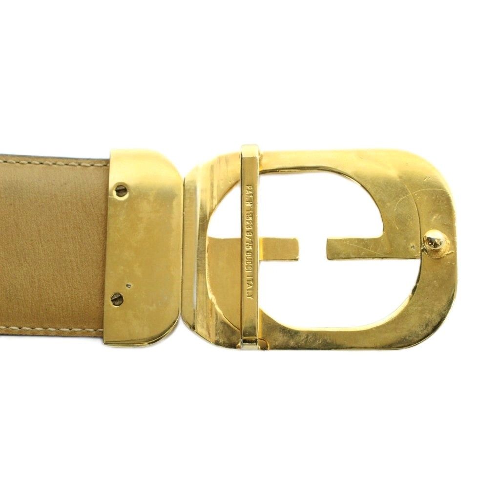 グッチ GUCCI インターロッキングG ベルト ゴールド金具 GGバックル 
