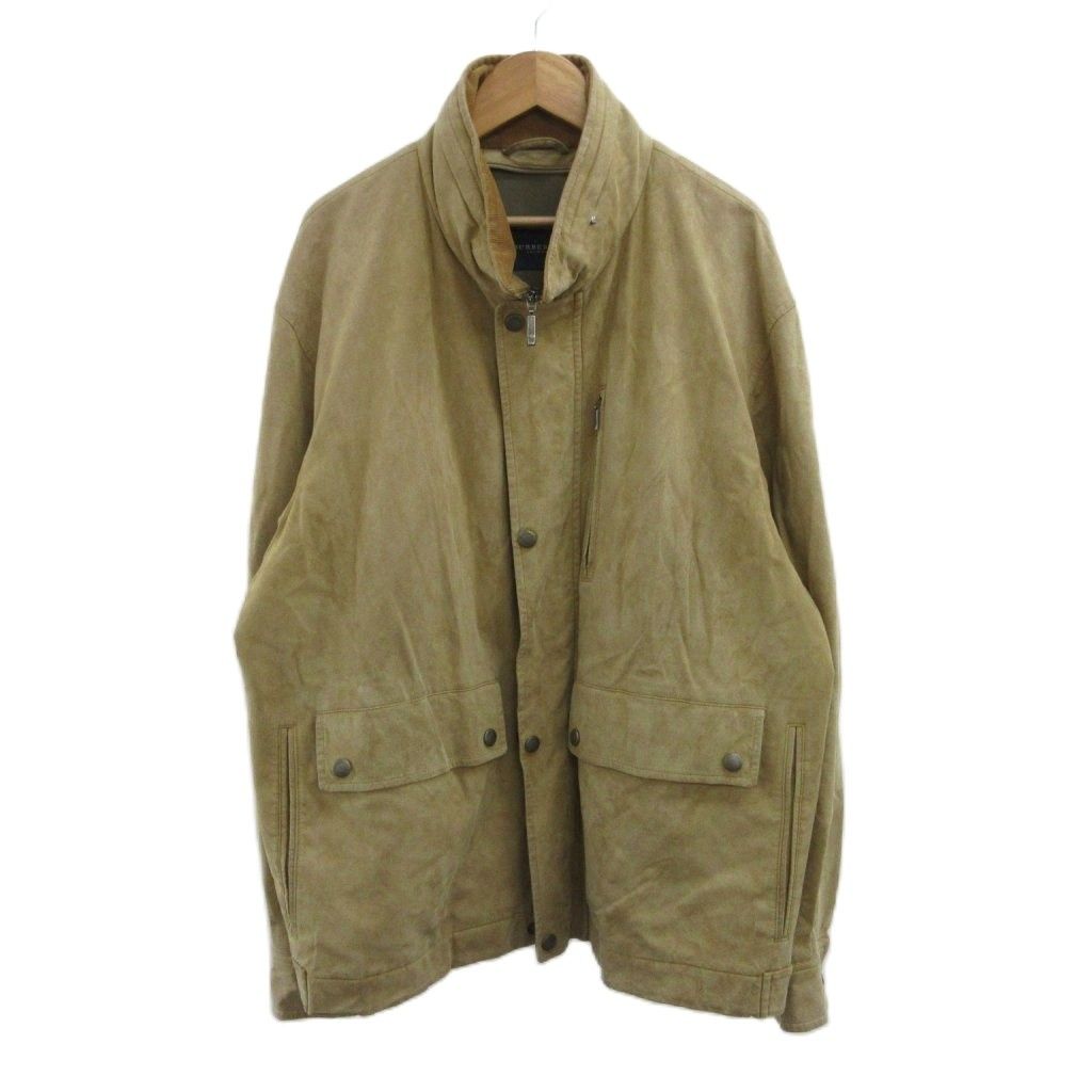 バーバリー ロンドン BURBERRY LONDON ブルゾン フェイクレザー コーデュロイ切替 ライナーなし ジャケット 上着 L ベージュ ハイネック 長袖 BBP49-301-52 /PP ■GY