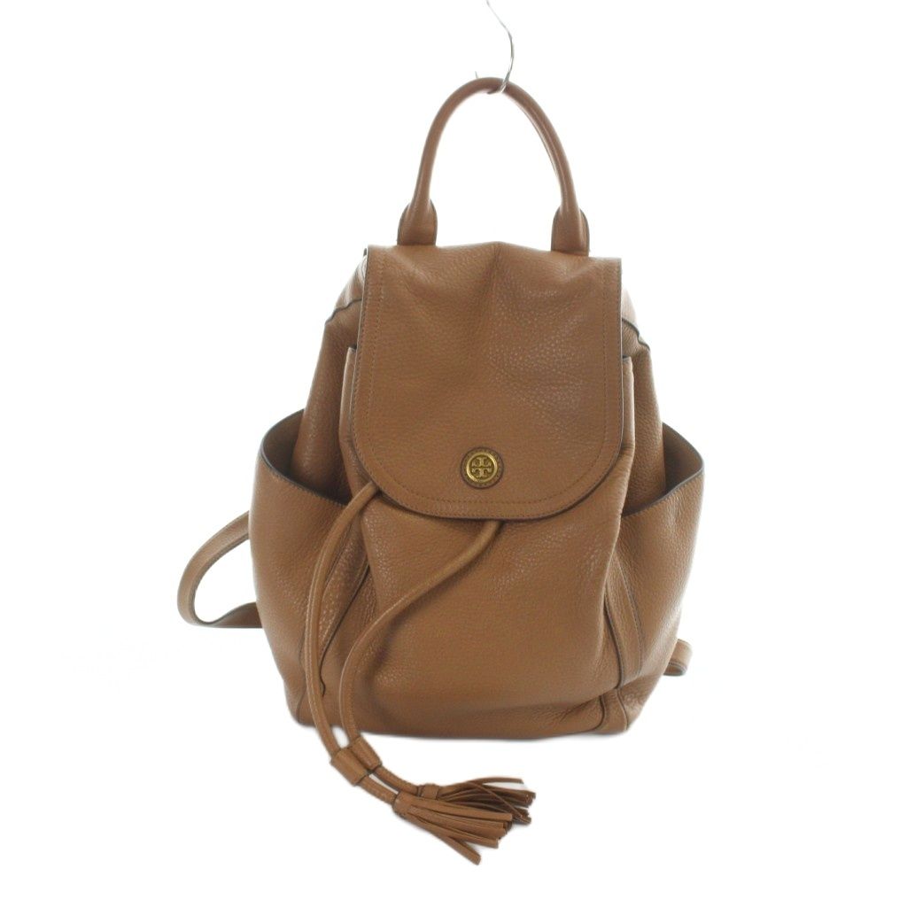 トリーバーチ TORY BURCH リュックサック デイバッグ バックパック レザー ロゴ 茶 ブラウン ■GY18 /MQ