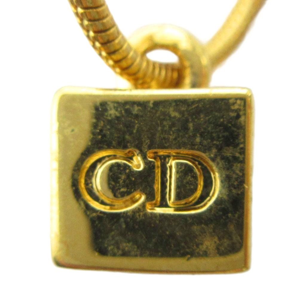 クリスチャンディオール Christian Dior ネックレス アクセサリー ペンダント CDロゴキューブ ゴールド色 ■GY18 /MQ ■OH