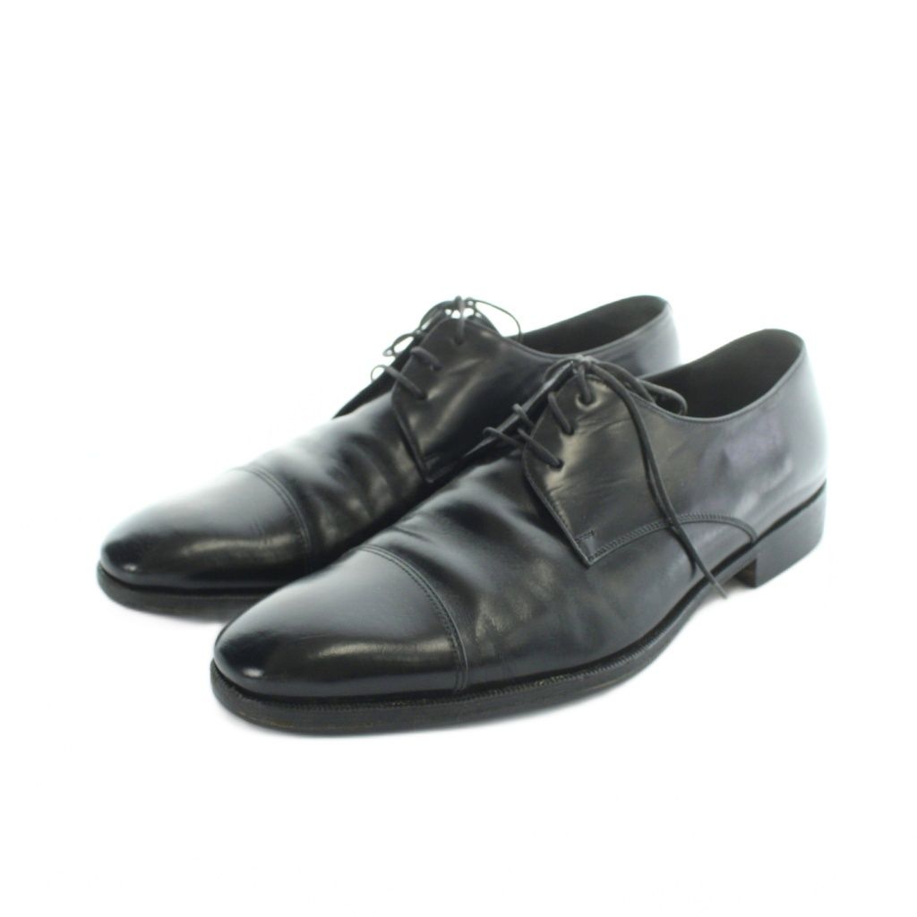 サルヴァトーレフェラガモ Salvatore Ferragamo ビジネスシューズ 革靴 ストレートチップ ロゴ レザー 8.5 26.5cm 黒 ブラック ■GY18 /MQ