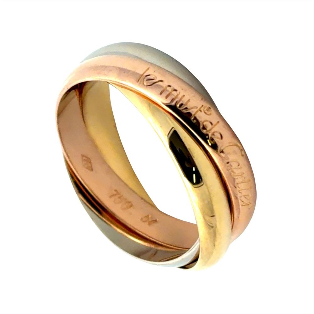 カルティエ Cartier トリニティ MM リング 指輪 #54 K18YG 7.9g K18PG K18WG スリーカラーゴールド イエロー ピンク ホワイト レディース【中古】