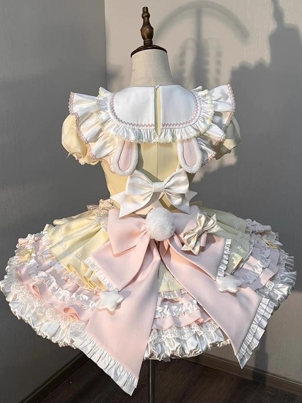 上質できれいなロリータ ワンピースセット 洋服 洋装 Lolita JSK 可愛い 華やか エレガント ピンク
