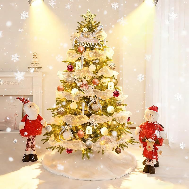 クリスマスツリー 150cm 高濃密度 枝数450本 Christmas tree 100球LED飾りライト 組立簡単 収納便利 保護用手袋付き クリスマス飾り セット 豪華 商店 部屋 保護用手袋付き 日本語取扱説明書 (450本-150cm)