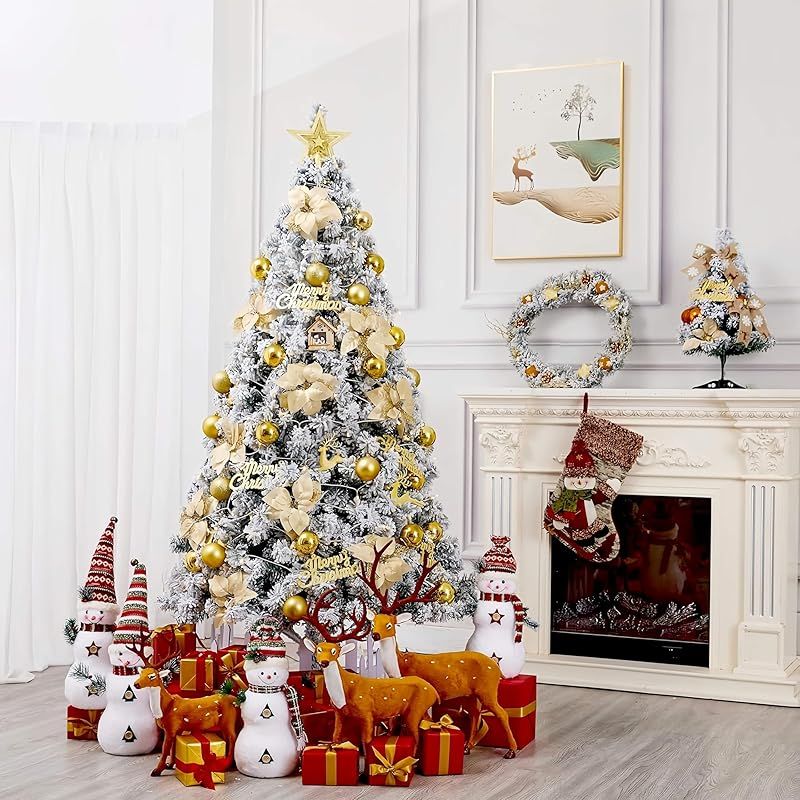 OMATA クリスマスツリー christmas tree 120cm 高濃密度 枝数300本 組立簡単 収納便利 家庭 商店 部屋の休日の装飾 屋内屋外のクリスマスグッズ 豪華なクリスマスツリーの飾り付き 10MLEDライト付き クリスマスボール12個付き