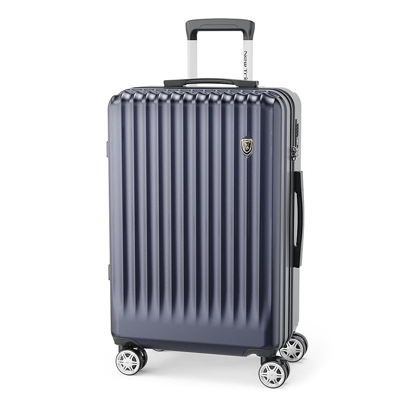 [New Trip] スーツケース キャリーケース ストッパー付き 機内持ち込み 軽量 大型 S/M/Lサイズ キャリーバッグ 耐衝撃 大容量 ファスナータイプ 静音 ダブルキャスター TSAロック 海外 旅行 ビジネス 出張 (ブルー、Mサイズ /4～7泊