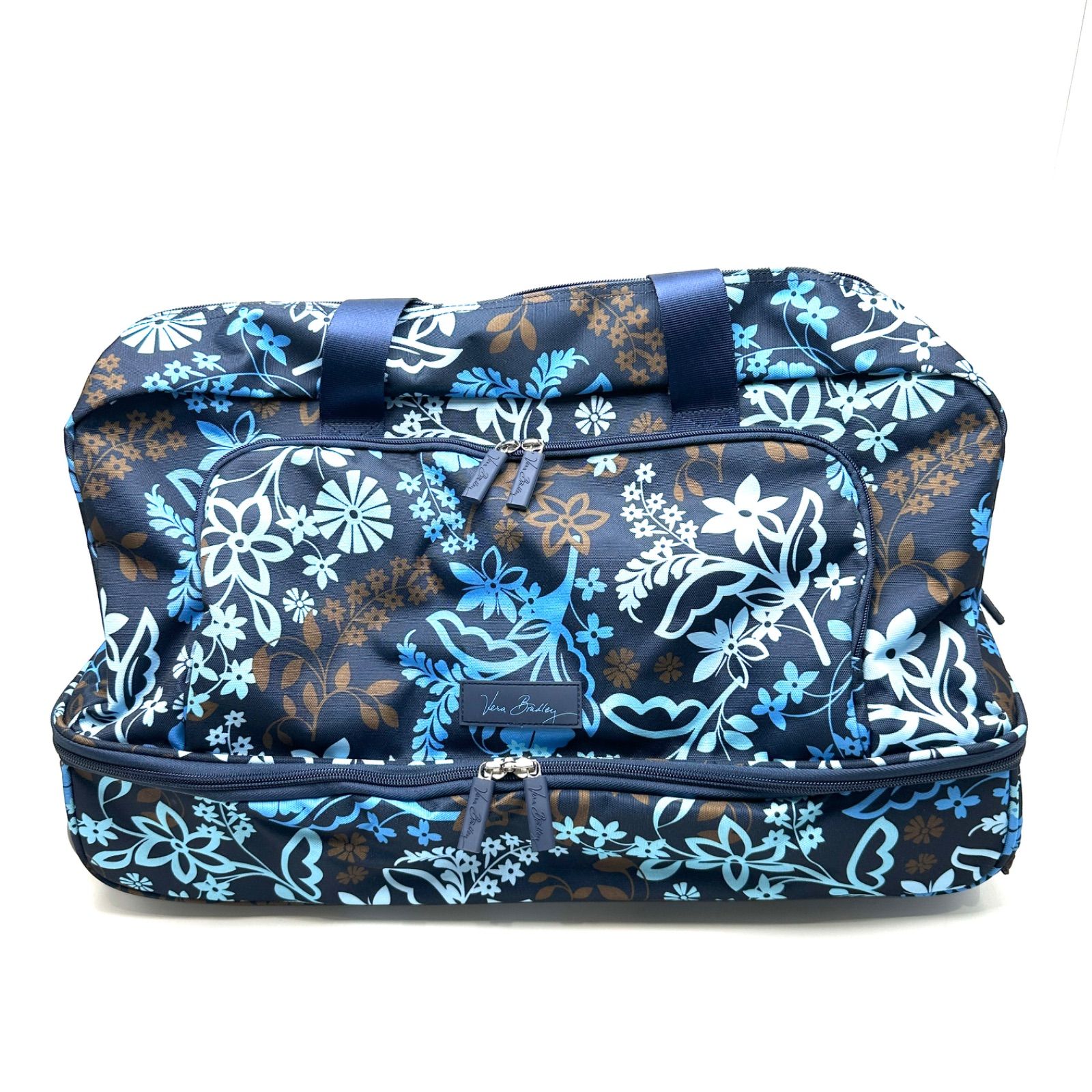 【楠本質店/元住吉】ヴェラブラッドリー　 Vera Bradley　キャリー付　ボストンバッグ　ブルー系　67161-8-33303　Java Floral 14508-666　定価37,400円