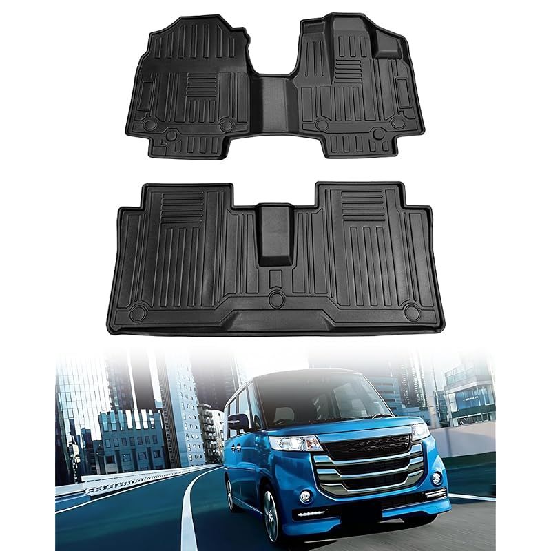 Hawjog 新型 スズキ との互換性あり スペーシア スペーシアカスタム MK54S MK94S フロアマット 3Dカーマット 車用 立体カーマット TPE材質 耐汚れ 耐摩耗 抗菌 防水 滑り止め 保護パーツ カー用品（2枚組）2023年11月～現行