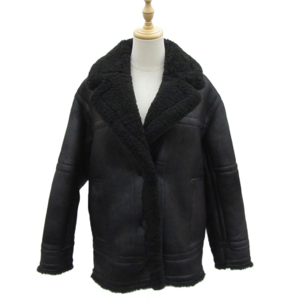スタンドスタジオ STAND STUDIO LOUISA JACKET フェイクムートンコート ミドル丈 裏ボア 36 黒 ブラック /SM11 ■GY19 7,848円
