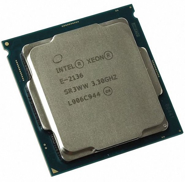 Intel Xeon E-2136 SR3WW 6C 12T 3.3GHz to 4.5GHz Socket 1151 Coffee Lake-S WS 14NM 12MB 80W Jul