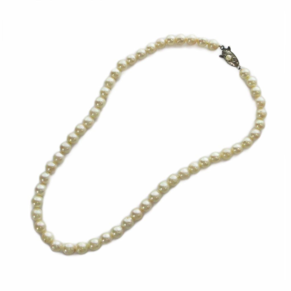 ノーブランド品 ネックレス アクセサリー リアルパール 真珠 7mm Silver925 白 ホワイト ■GY11 /MQ