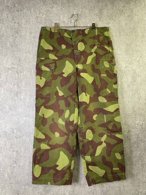 中古】finnish military ｵｰﾊﾞｰ ﾊﾟﾝﾂ ﾘﾊﾞｰｼﾌﾞﾙ ｶﾓ 迷彩 ﾌｨﾝﾗﾝﾄﾞ軍 90S