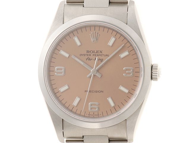 ROLEX ロレックス エアキング 14000 腕時計 ステンレススチール ピンク369文字盤 自動巻き メンズ【中古】472