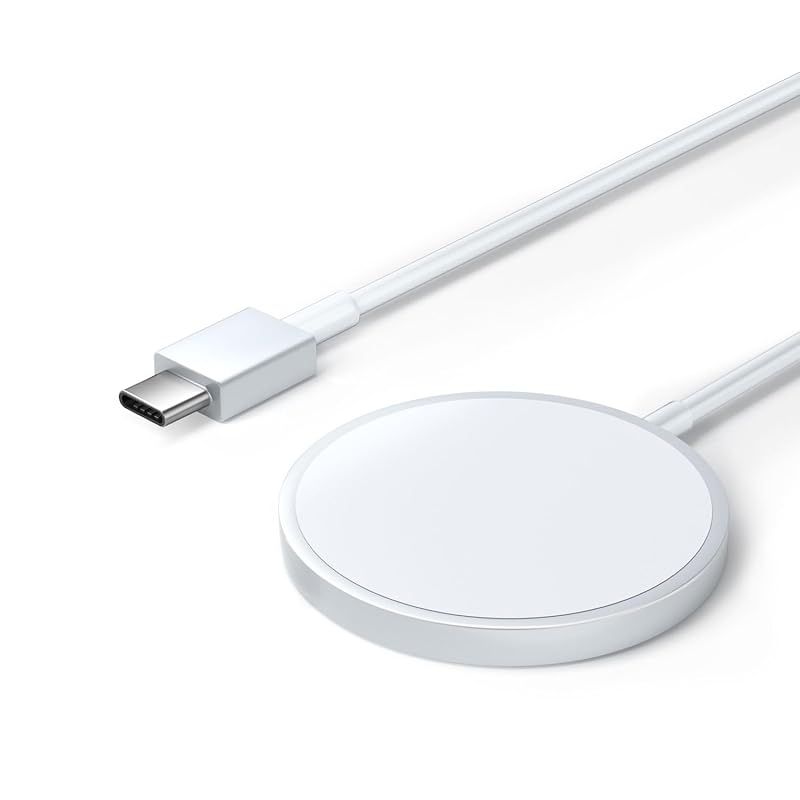 ワイヤレス充電器 マグネット式 最大15W出力 Type-Cポート MagSafe対応 無線充電器 軽量 小型 1?1適合 ?磁気吸着 iPhone 16/15/14/13/12シリーズ対応 Galaxy AirPods2/AirPods Pro 各種対応 1