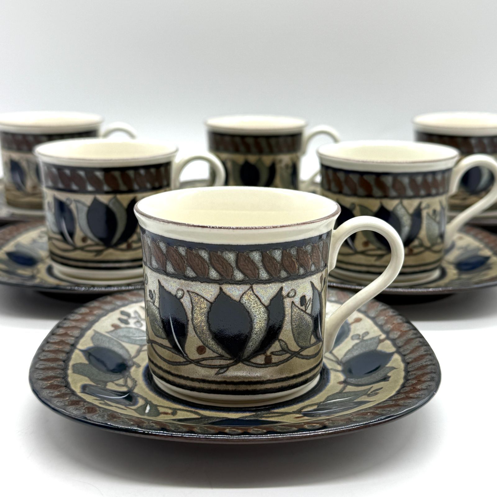 MIKASA アラベラシリーズ カップ＆ソーサー 6客セット コーヒーカップ 洋食器 ボタニカル