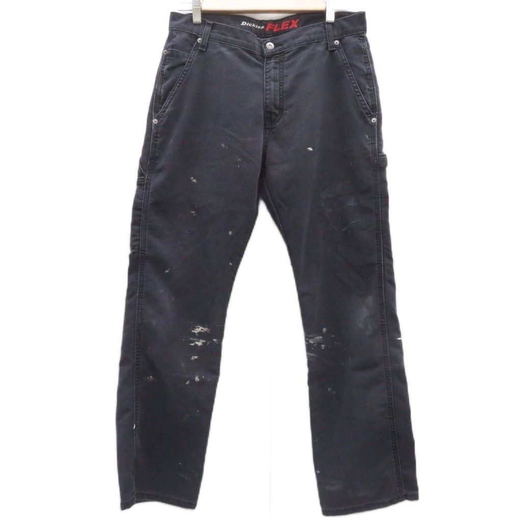ディッキーズ Dickies パンツ ストレート アンクル丈 紺 ネイビー ペイント加工 /HO4 ■GY99
