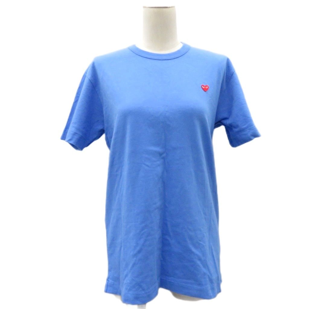 プレイコムデギャルソン PLAY COMME des GARCONS 2021年 Tシャツ カットソー クルーネック 半袖 M 青 ブルー 半袖 ロゴ /HO59 ■GY19