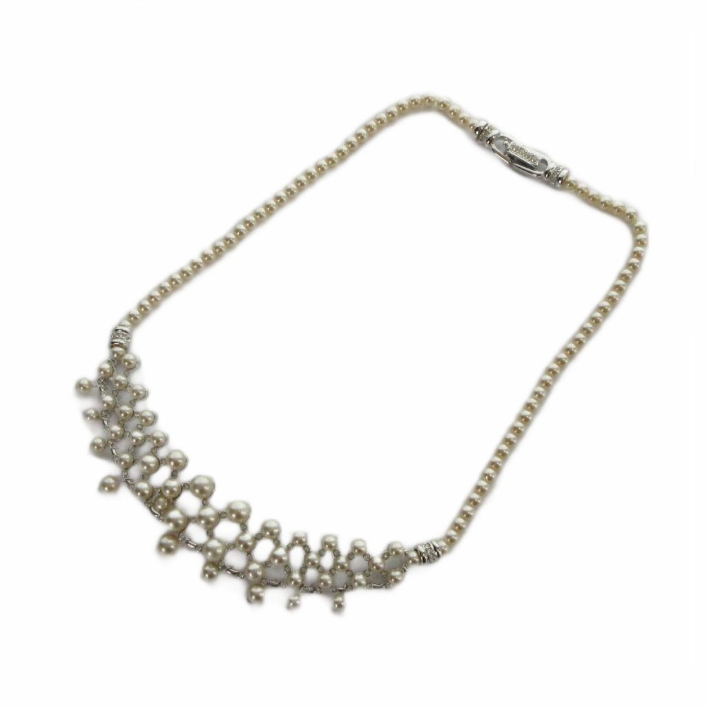 スワロフスキー SWAROVSKI ネックレス アクセサリー フェイクパール クリスタル 白 ホワイト ■GY18 /MQ