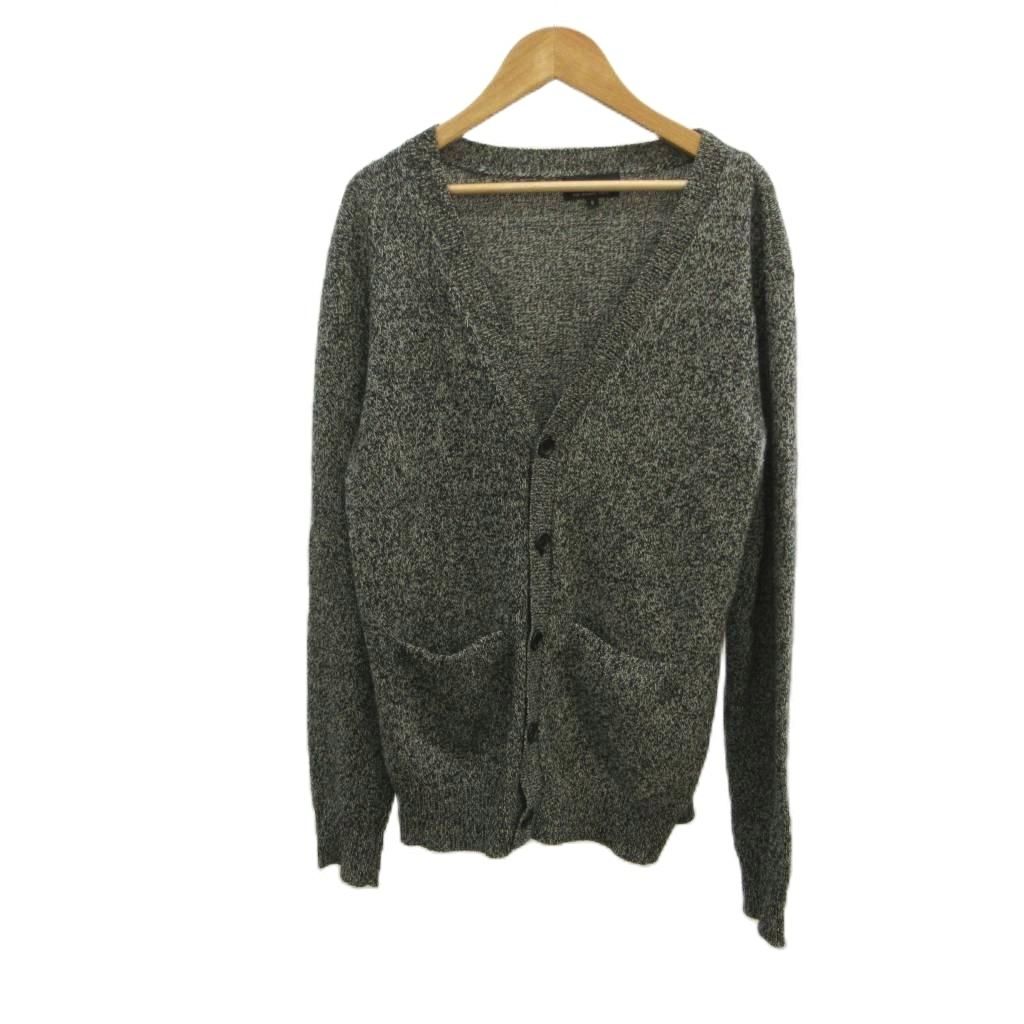 アーペーセー A.P.C. カーディガン ウール S ダークグレー 杢調 Vネック 長袖 /NP ■GY06