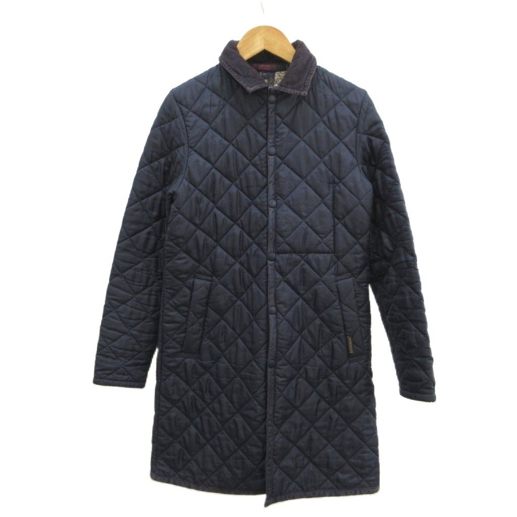ラベンハム LAVENHAM 中綿コート 36 紺 ネイビー キルティング柄 レギュラーカラー 長袖 /NP ■GY06