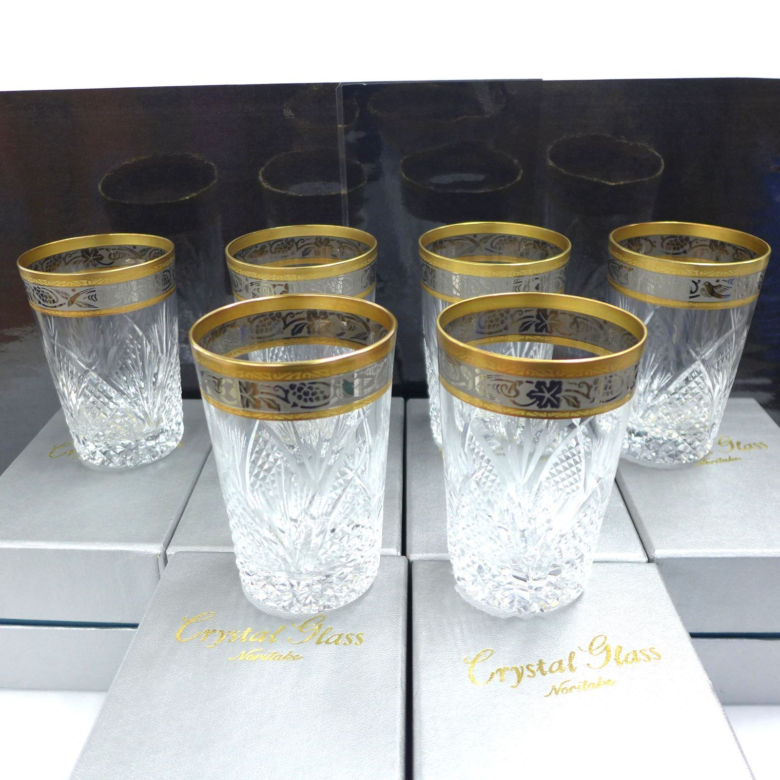Noritake crystal ノリタケ クリスタル 金彩グラス ヴィンテージ 6客