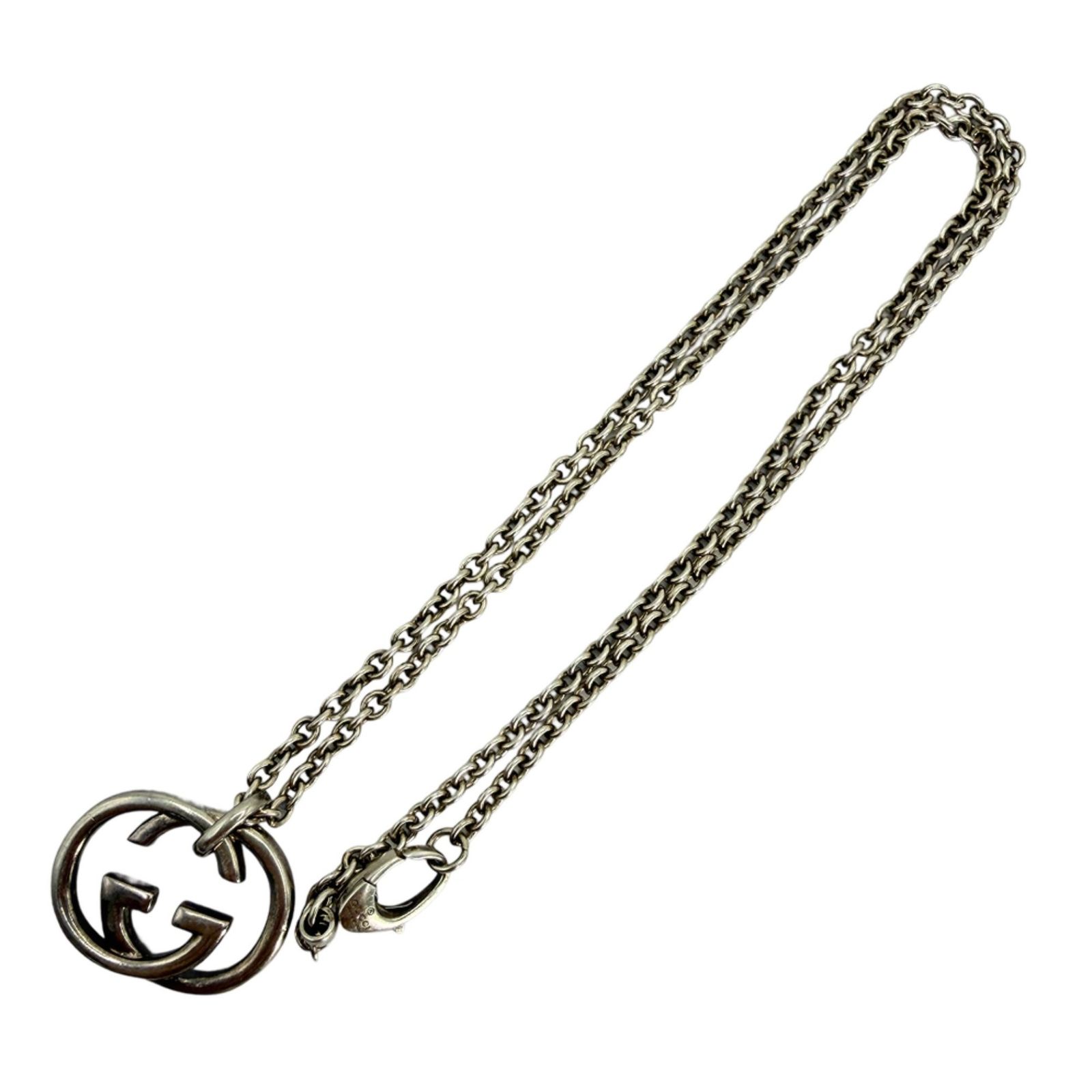 GUCCI インターロッキングG ネックレス シルバー925 チェーン50cm 重量16.6g グッチ 質屋・リサイクルマート宇部店
