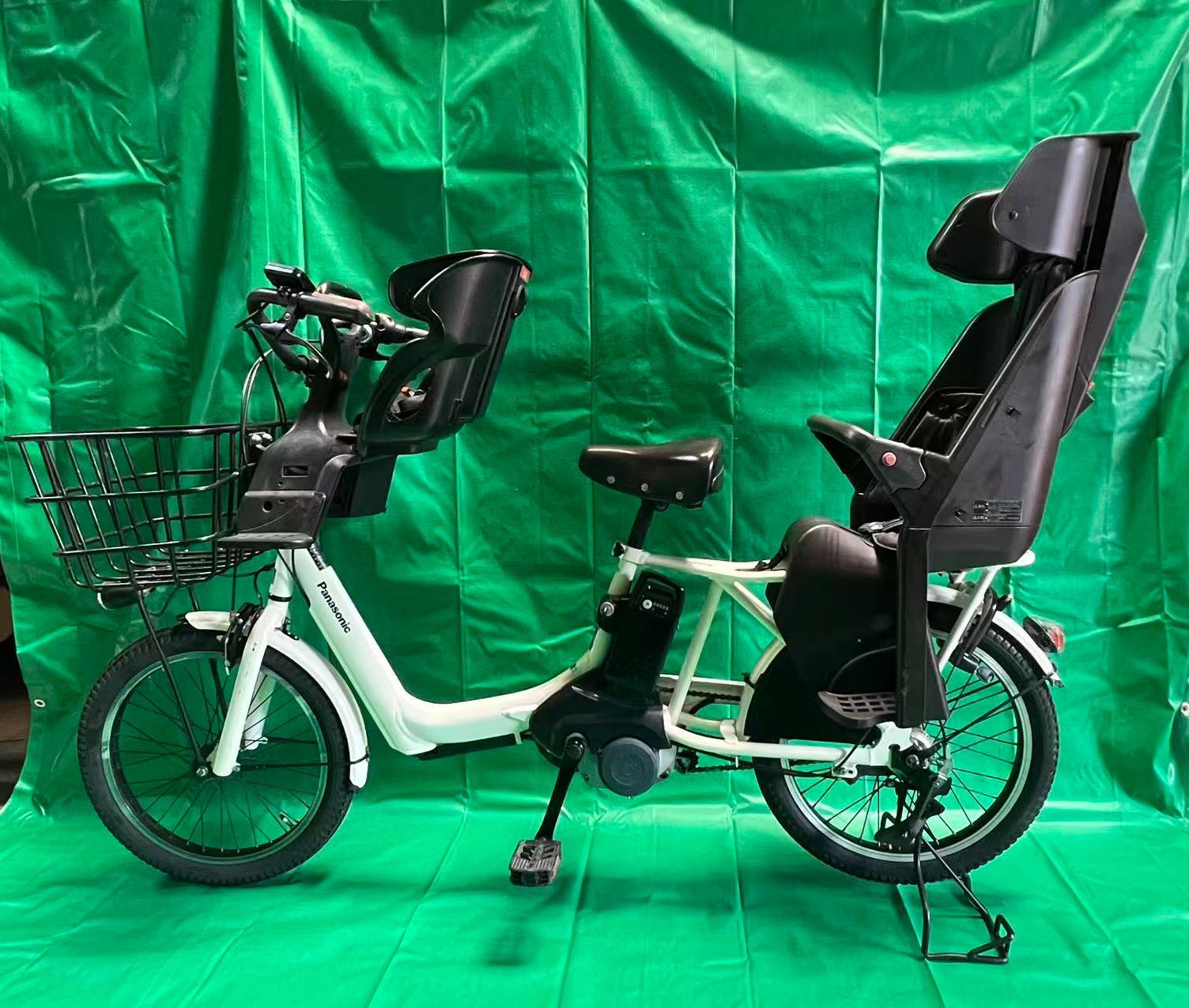 大阪府全域限定【中古】Panasonic Gyutto - ギュット 電動アシスト自転車 前後子供乗せ付き 20インチ 16Ah大容量バッテリー 美品 3人乗り対応