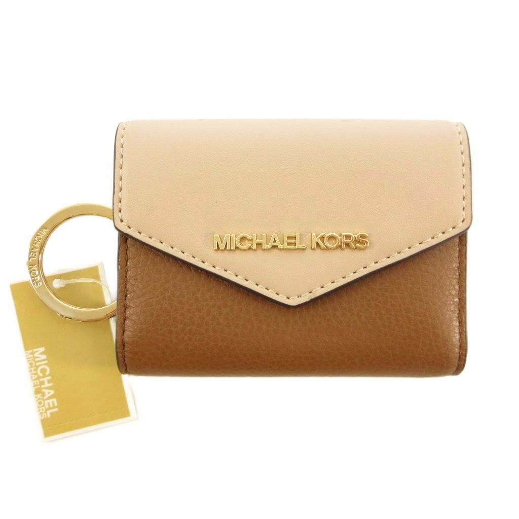 マイケルコース MICHAEL KORS タグ付き キーリング 6連 キーケース JET SET TRAVEL レザー ベージュ ブラウン