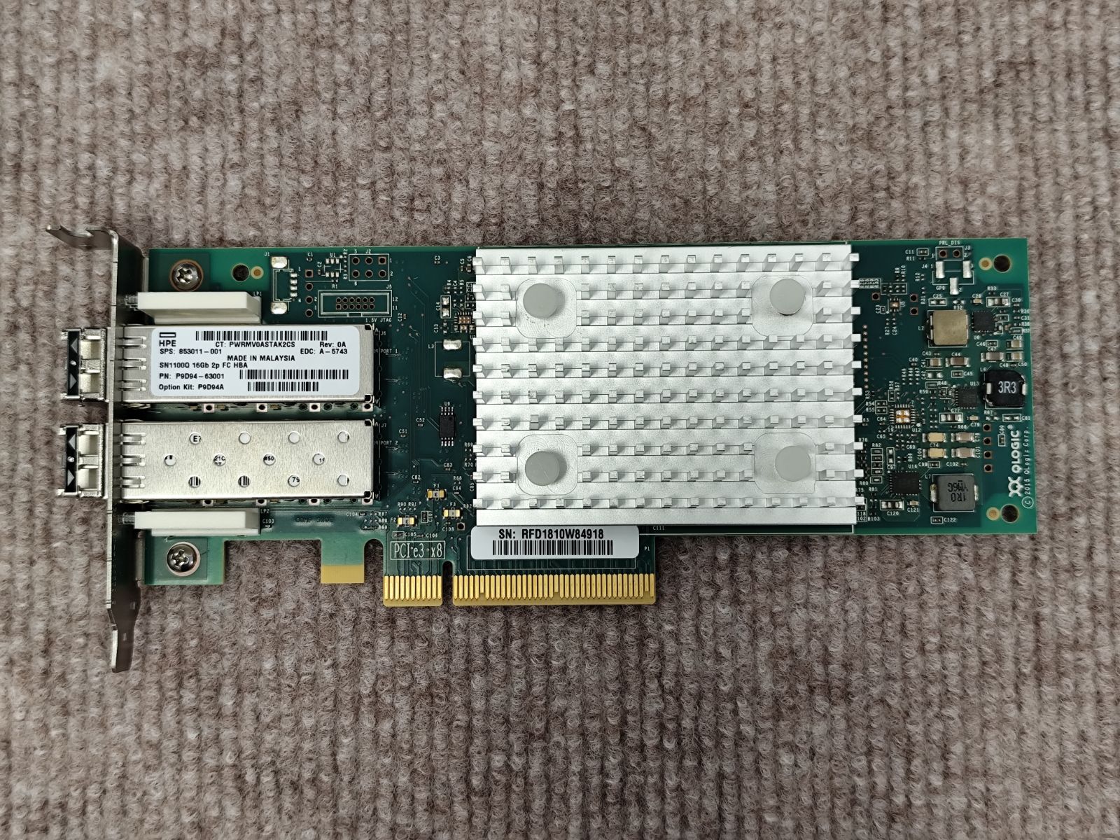 HPE 853011-001 Storefabric SN1100Q 16GB 2-port PCIe FC HBA G1