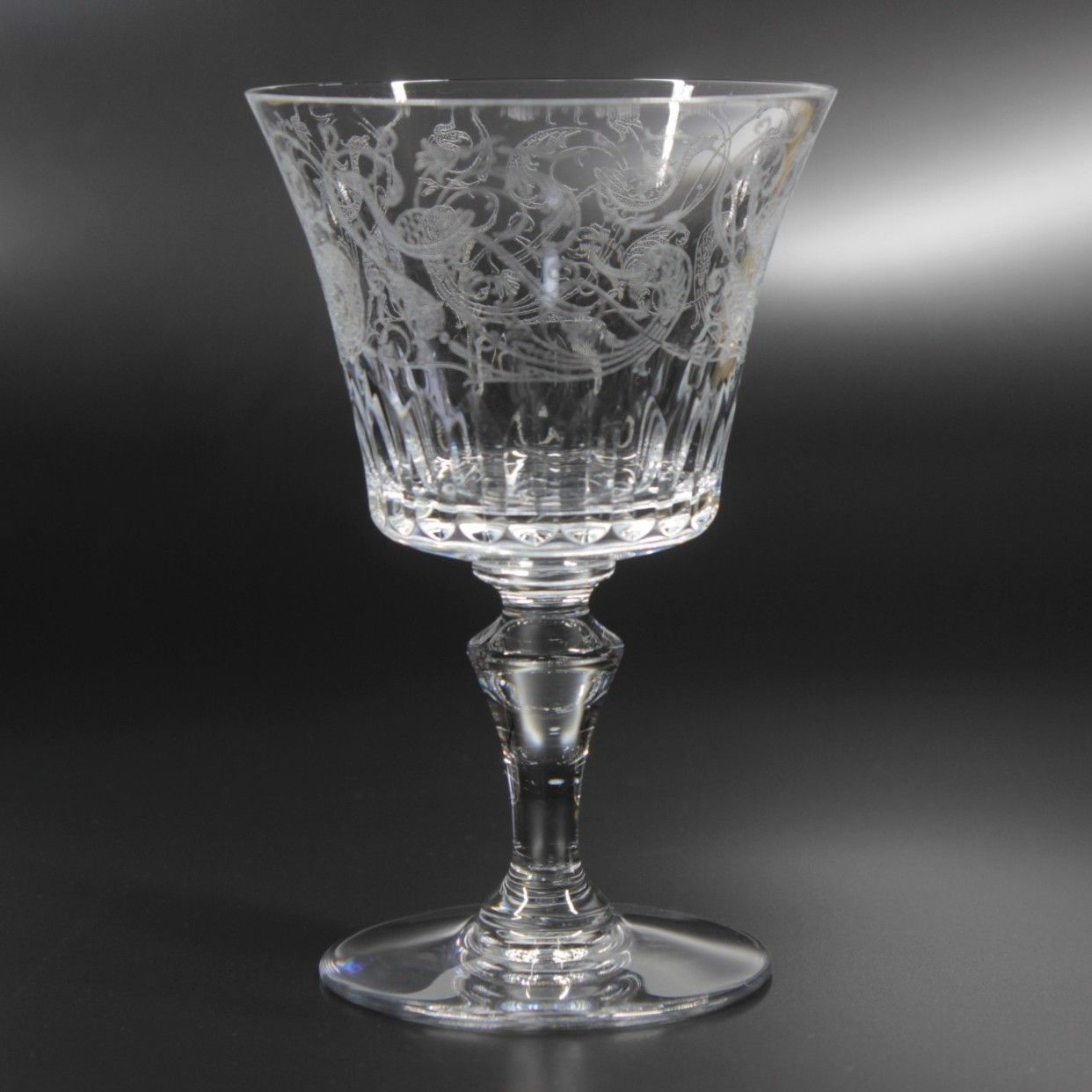 W30【極美品】Baccarat バカラ パルメ ワイングラス 1客 クリスタル エッチング 鳥柄 フランス製 高級グラス