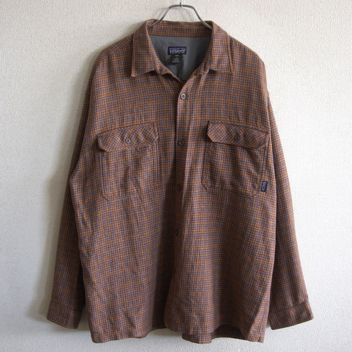 【美品】PATAGONIA【00s チェック シャツ】 L パタゴニア ポルトガル製 オーガニック コットン 26060055