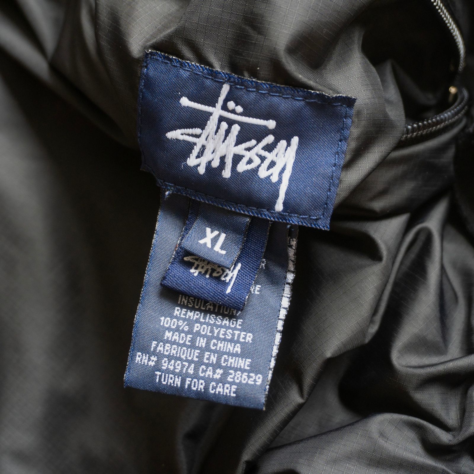 希少】OLD STUSSY【リバーシブル ナイロンベスト】XL 00s フルジップ