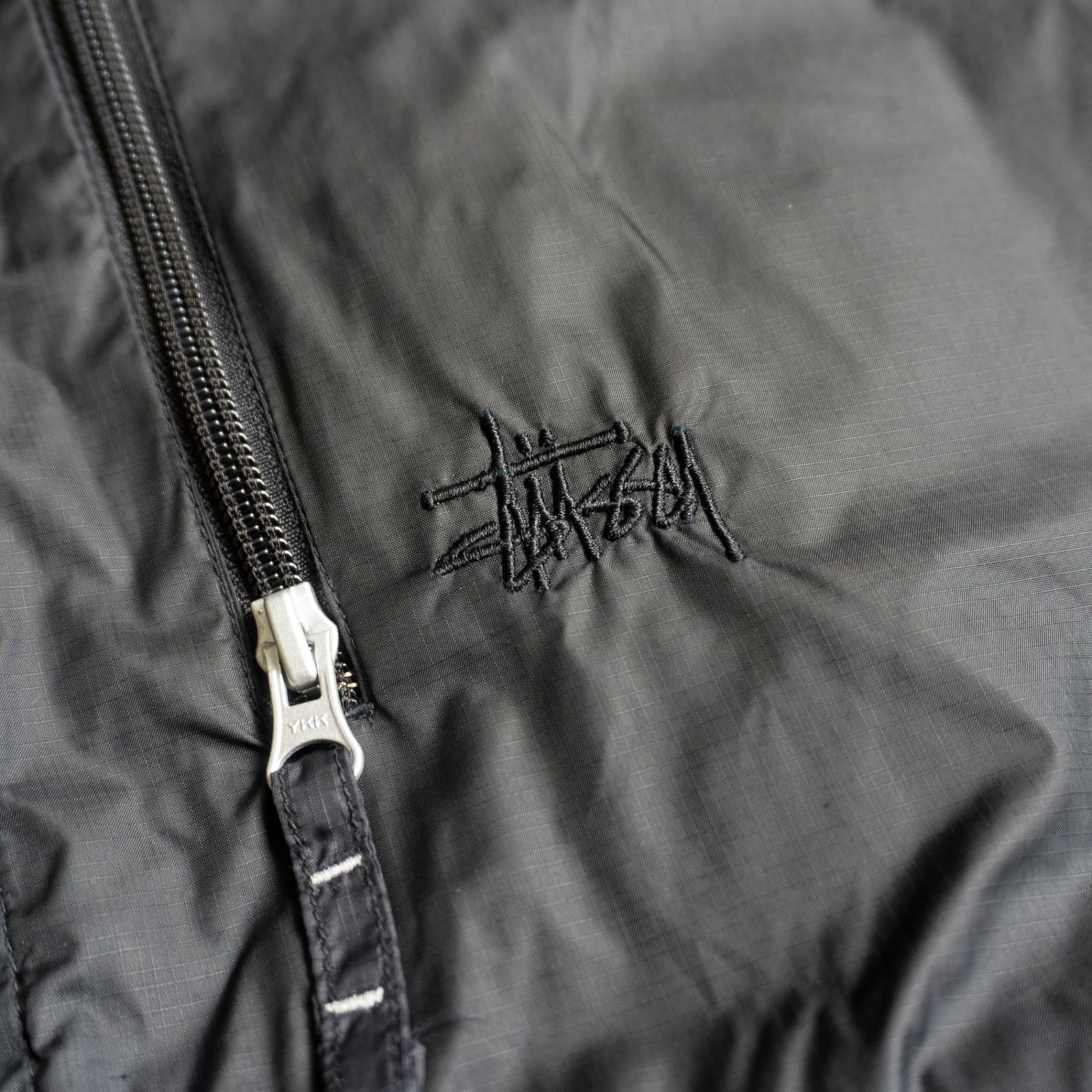 希少】OLD STUSSY【リバーシブル ナイロンベスト】XL 00s フルジップ