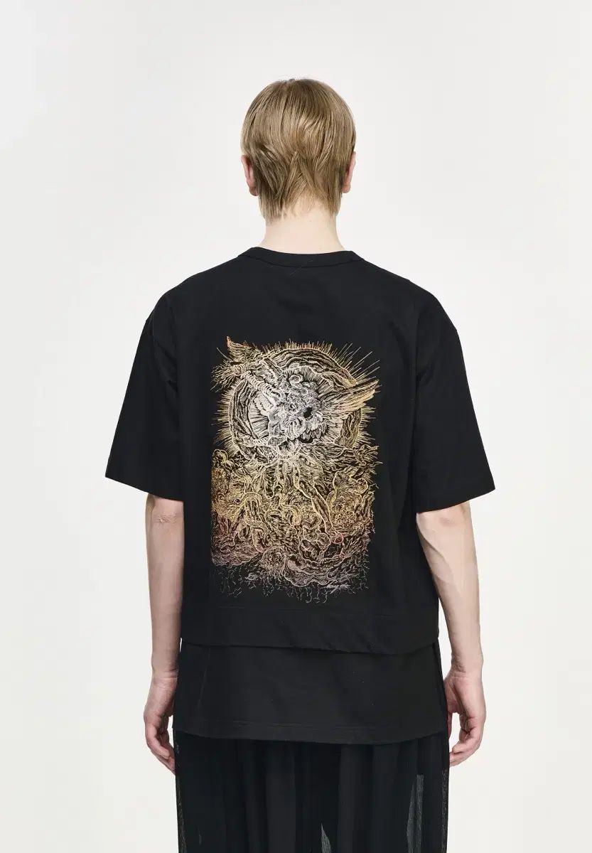 SONGZIO HOMME (ソンジオ・オム) 26ss アークス エンジェル 刺繍 半袖Tシャツ 48