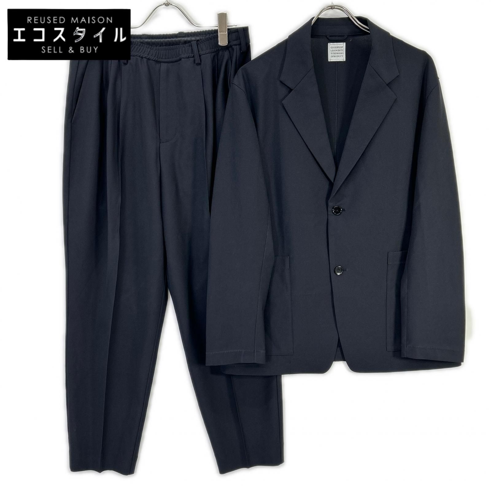 GOOD PEOPLE GOOD STITCHING GOOD PRODUCT　グッド ピープル グッド ステッチング グッド プロダクト　ブラック シングルジャケット パンツ セットアップ　M/M