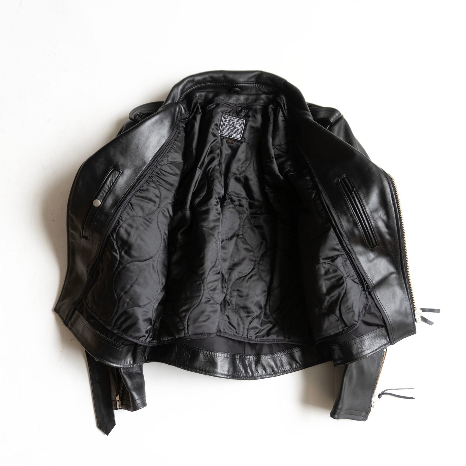 美品/ビッグサイズ】KADOYA【ダブル ライダースジャケット】 3L カドヤ 