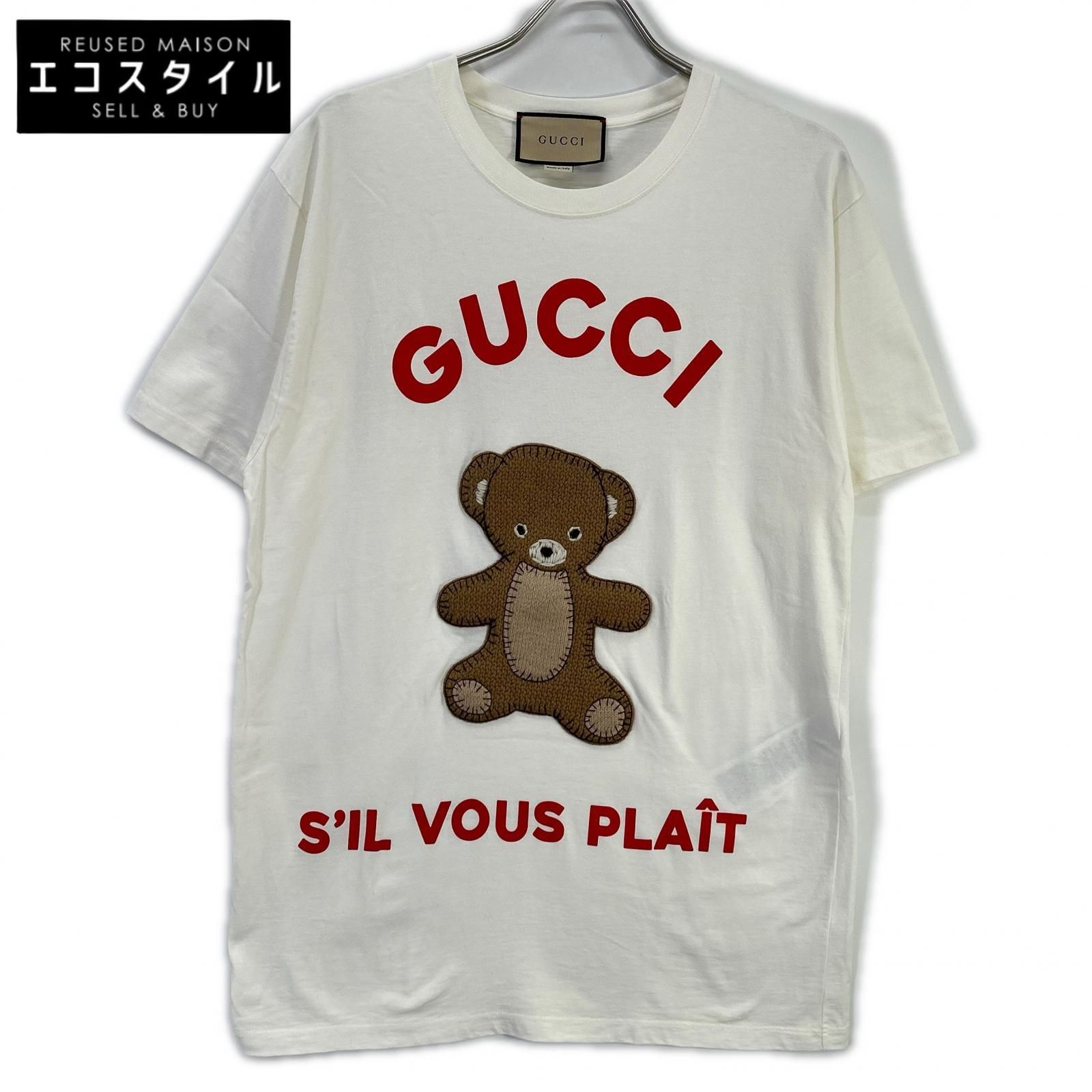GUCCI　グッチ　717422 23SS ホワイト テディベア Tシャツ　M