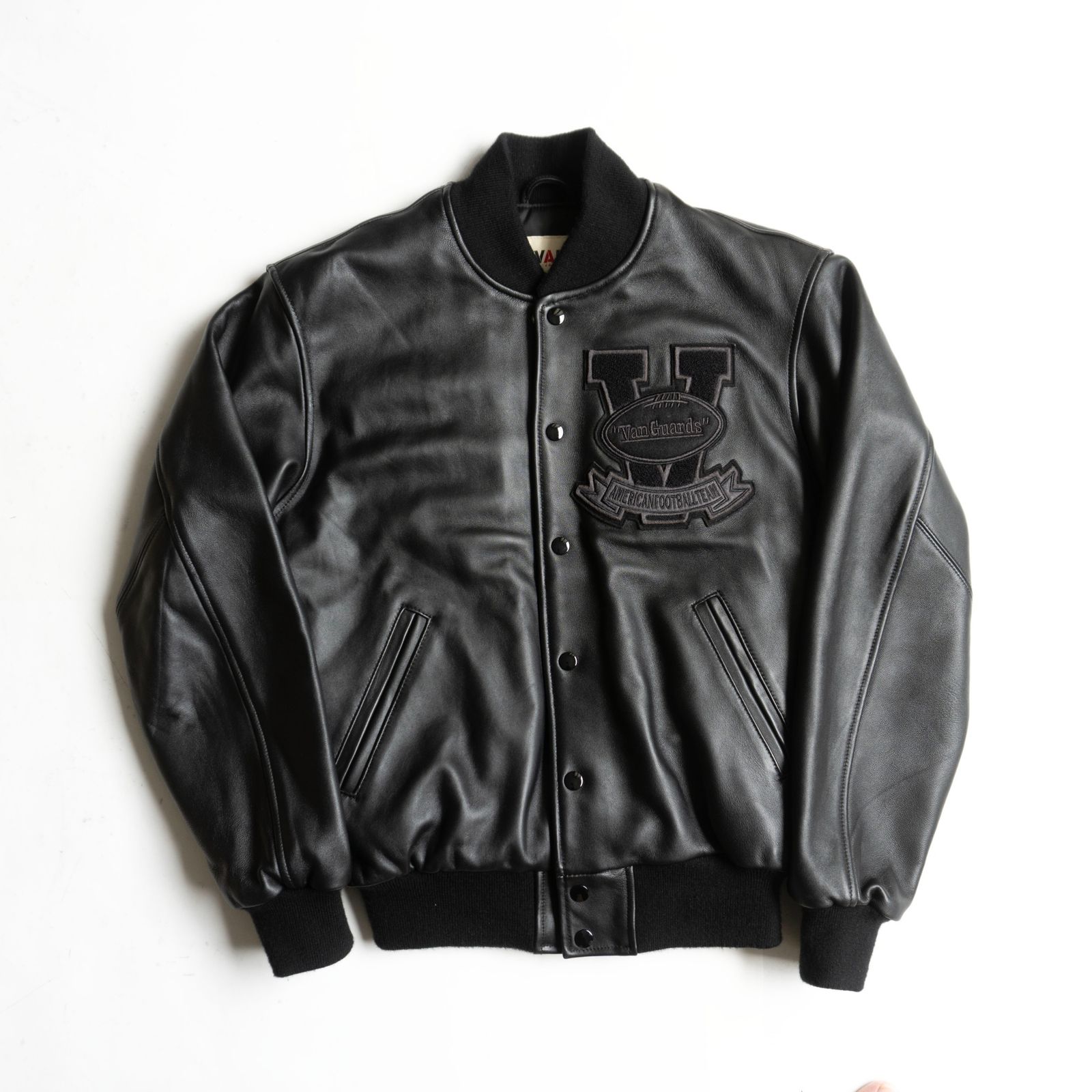 美品】 VAN JAC 【オールレザー スタジャン】M ヴァン ワッペン 