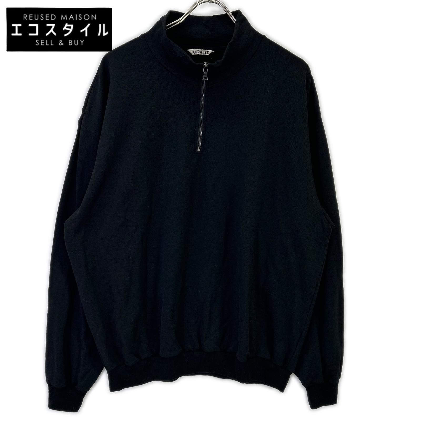 AURALEE　オーラリー　A25AP01WU ブラック LIGHT WOOL SWEAT HALF ZIP　5