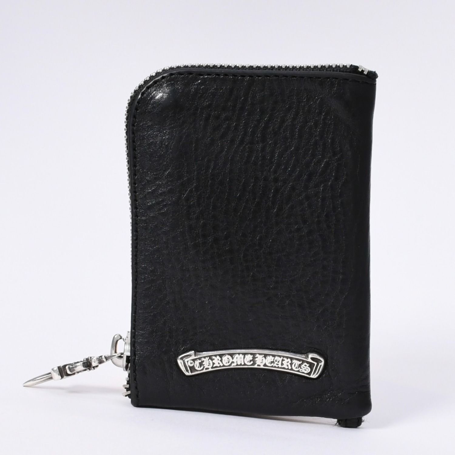 CHROME HEARTS クロムハーツ WALLET ZIP TINY タイニージップウォレット 財布 CHクロスパッチ ダガー レザー シルバー925 美品 中古 4a003785